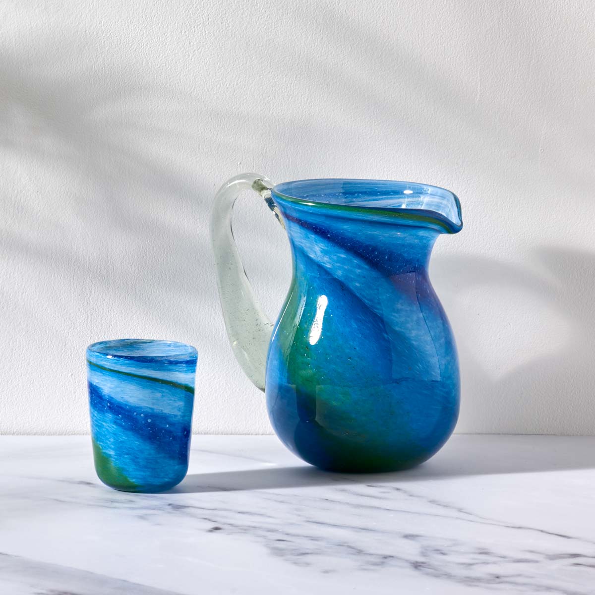 Mouthblown Athena Blue Glass