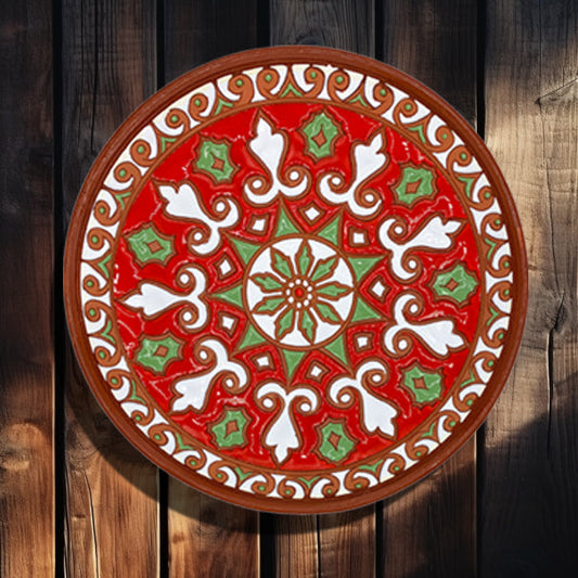 Rhodes Ceramic Serving Plate Thistle & Red Berry