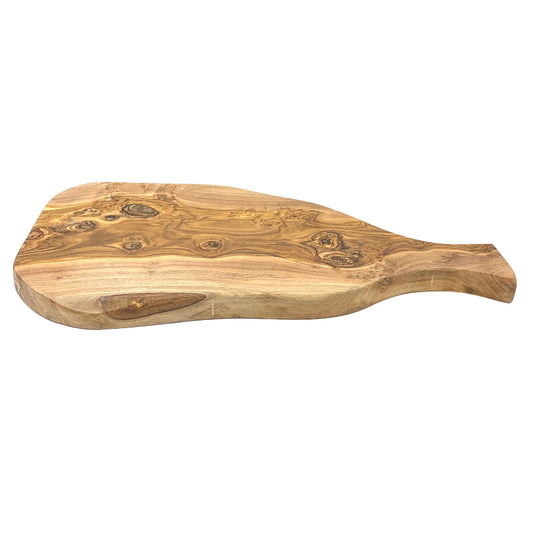 Olive Wood Rustic Irregular Chopping & Serving Board With Handle