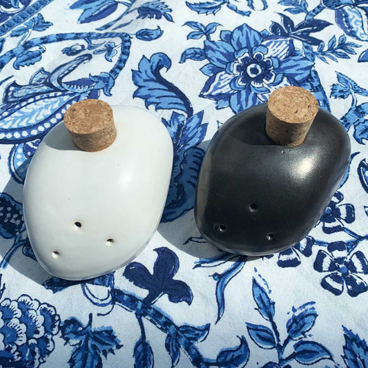 Handmade Ceramic Pebble Salt & Pepper Set