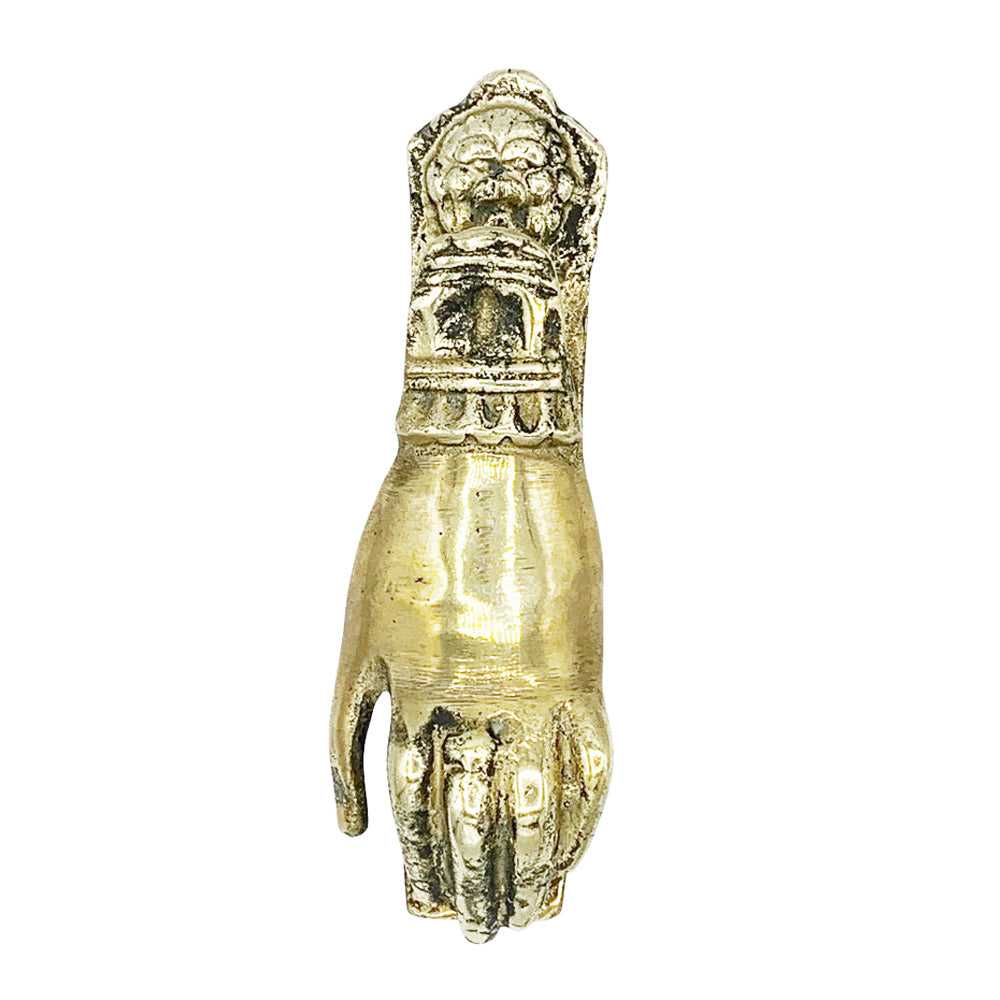 Antique Brass Hand Door Knocker & Striker