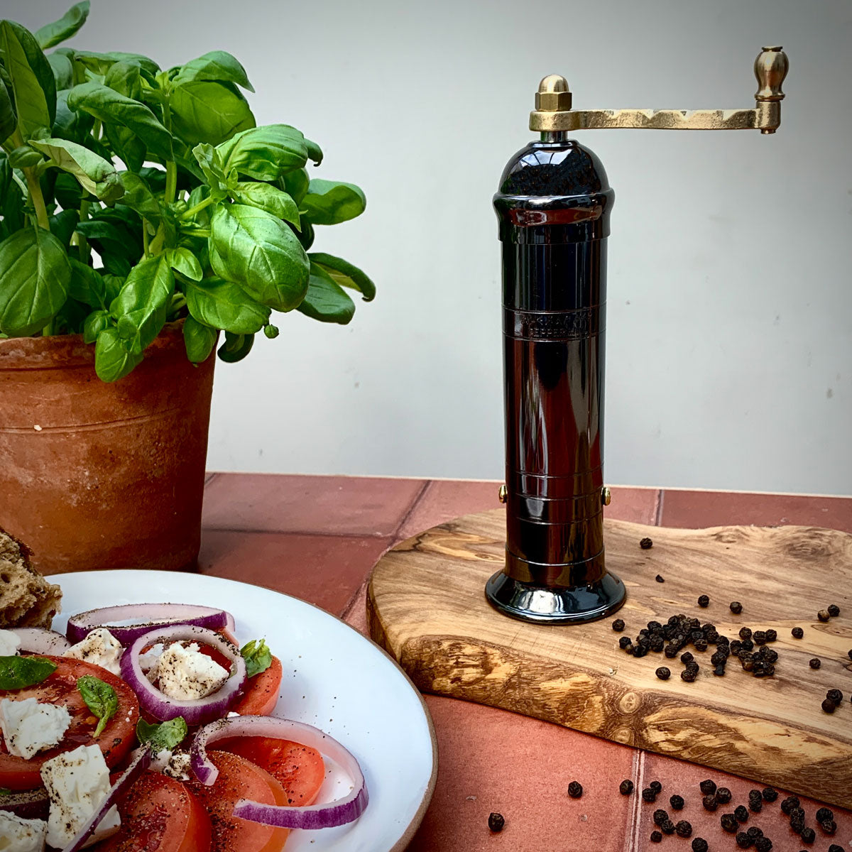 Hematite Gloss Plated Brass Pepper Mill