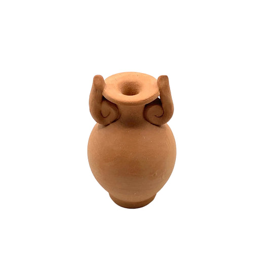 Mini Terracotta Amphora Single Stem Dried Flower Vase - Double Horn Handles