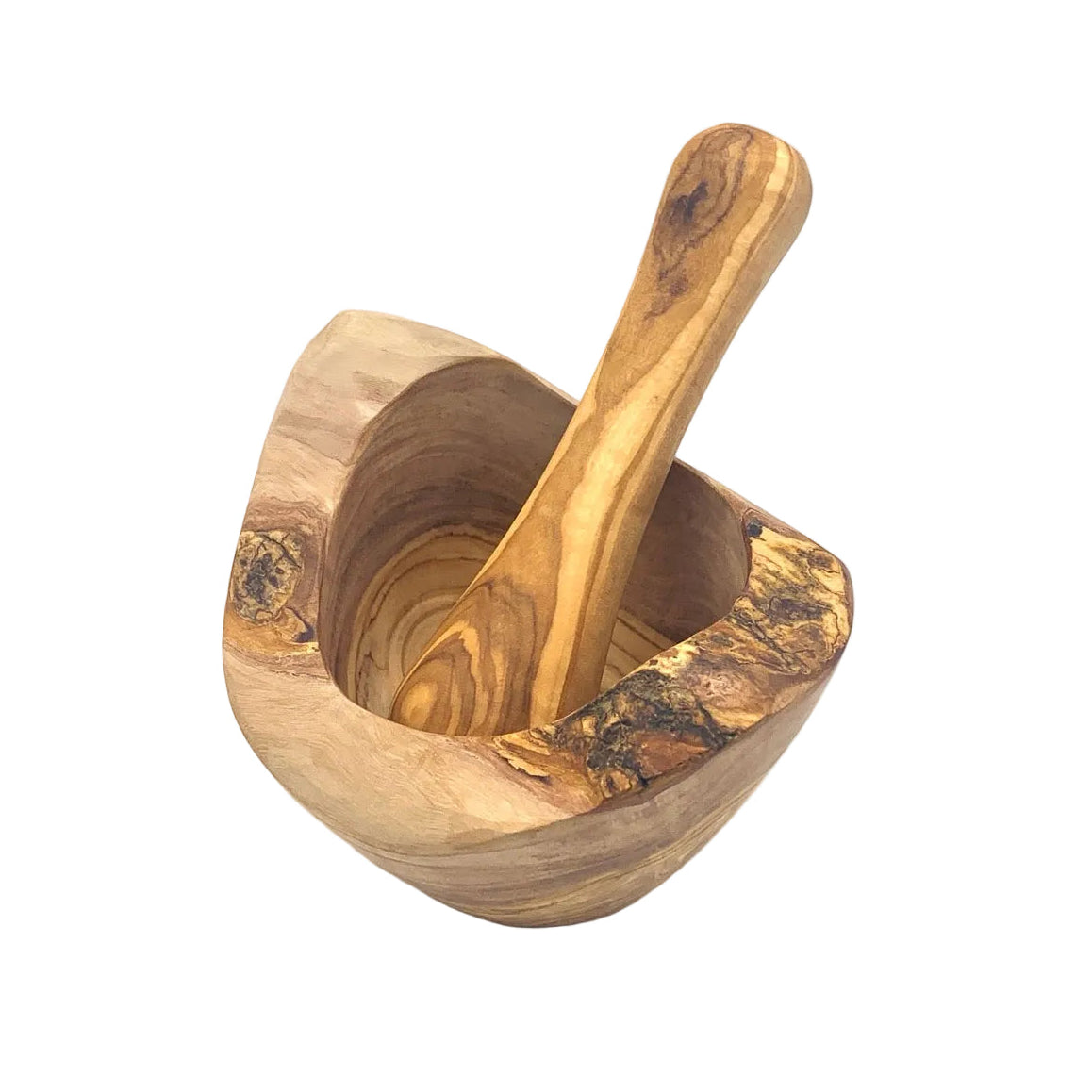 olive wood pestle and mortar