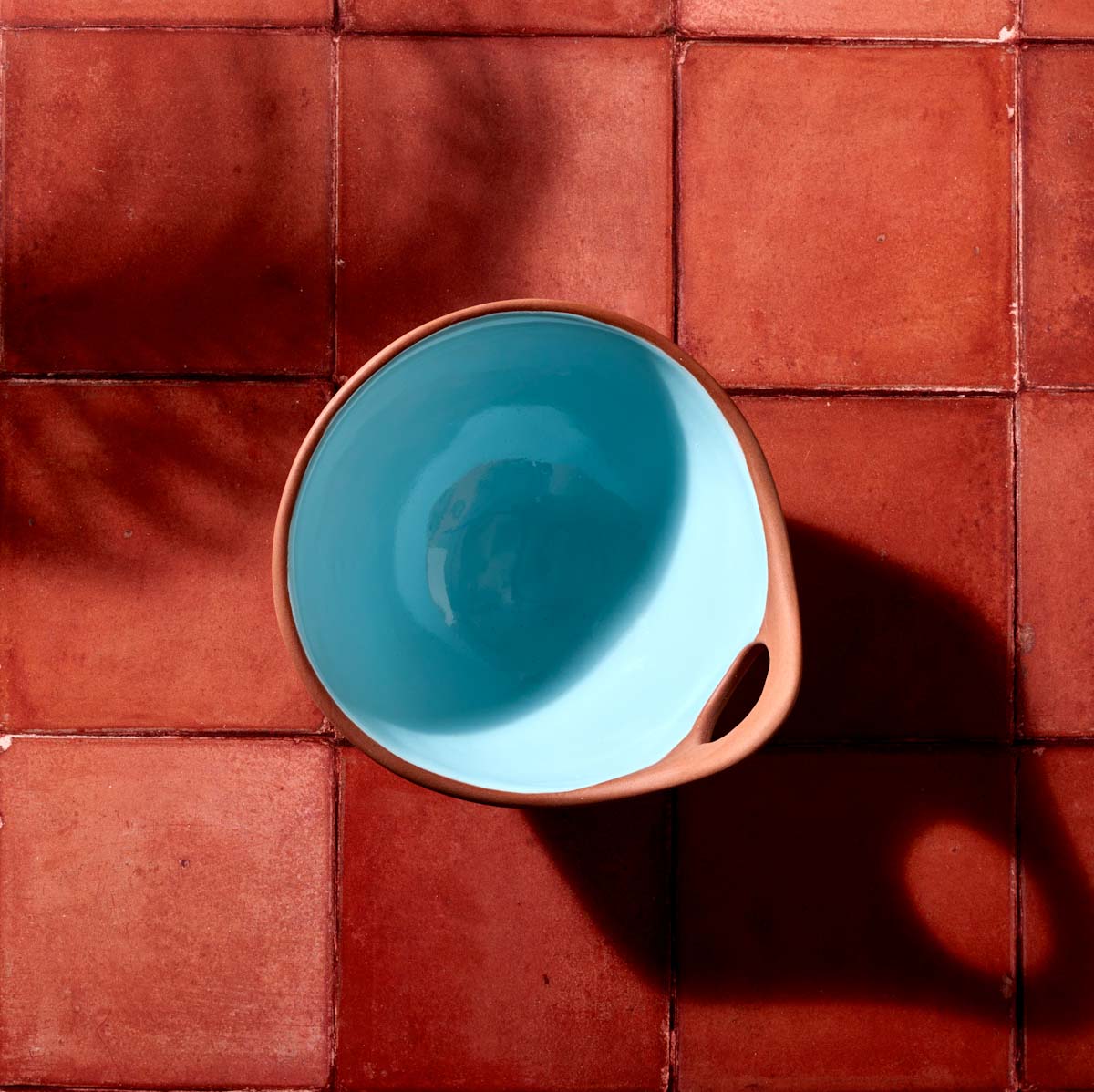 Makis Terracotta & Blue Glazed Ceramic Meze Bowl