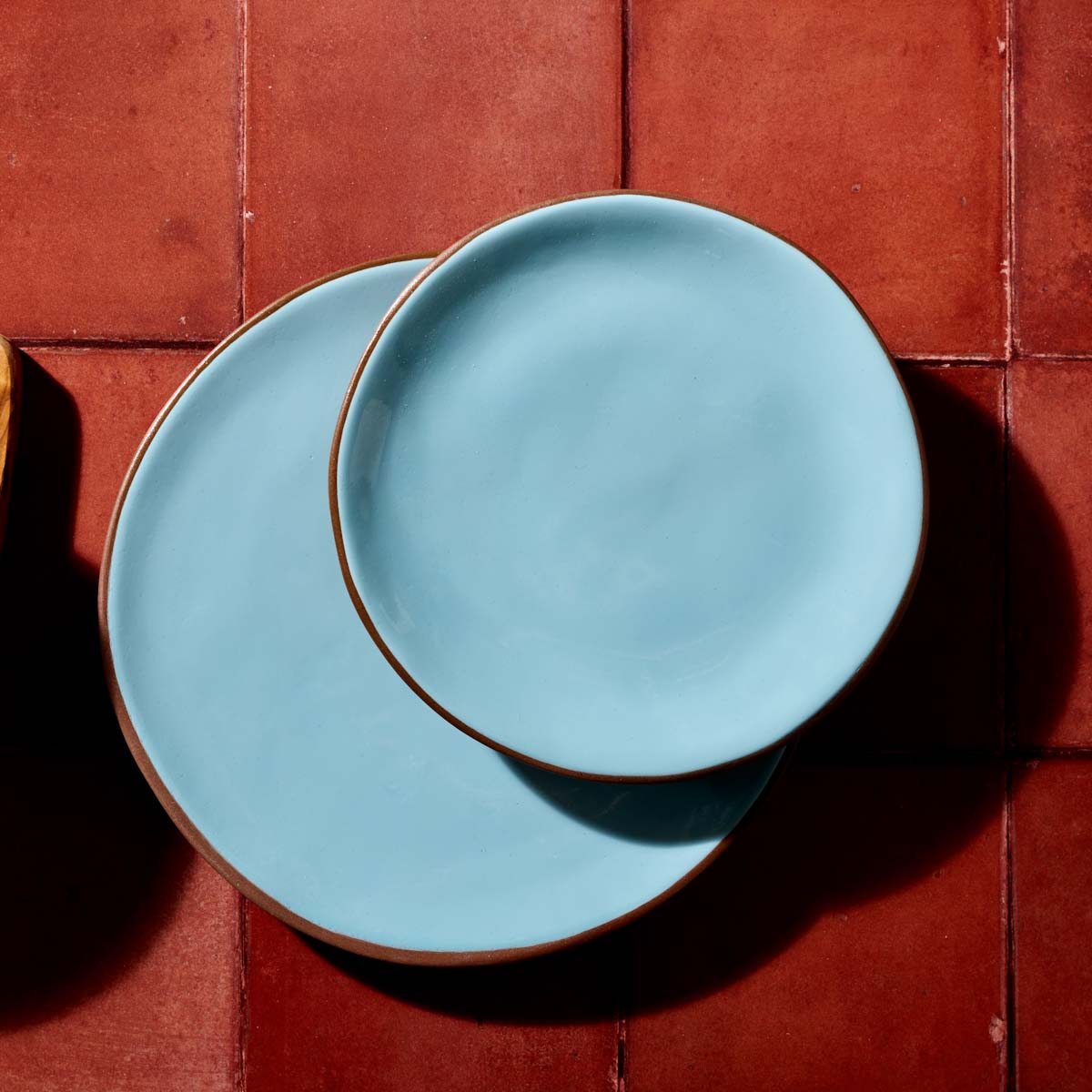 Niso Terracotta & Blue Glazed Ceramic Dinner Plate