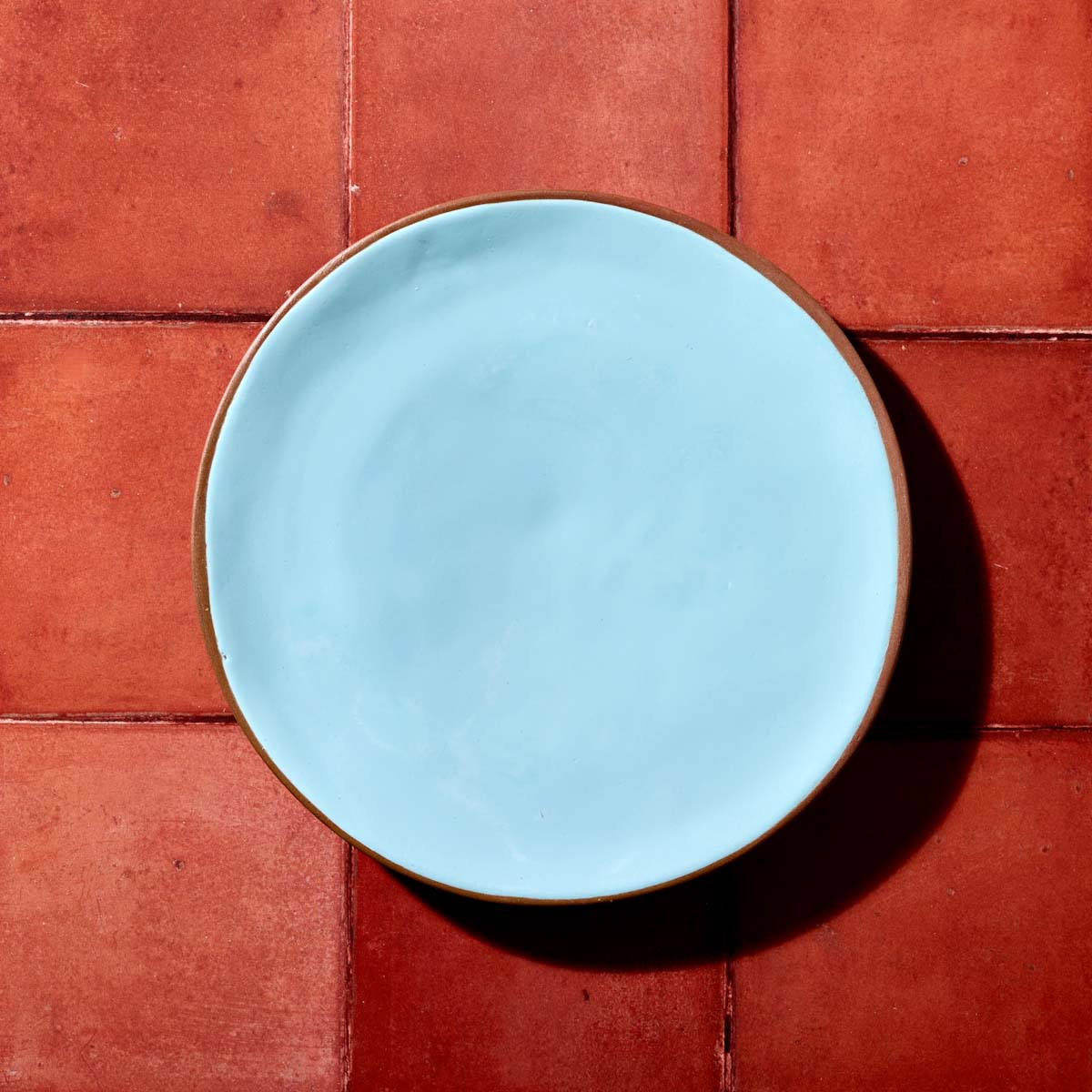 Niso Terracotta & Blue Glazed Ceramic Dinner Plate