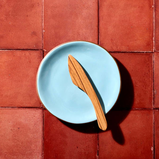 Niso Terracotta & Blue Glazed Ceramic Side Plate