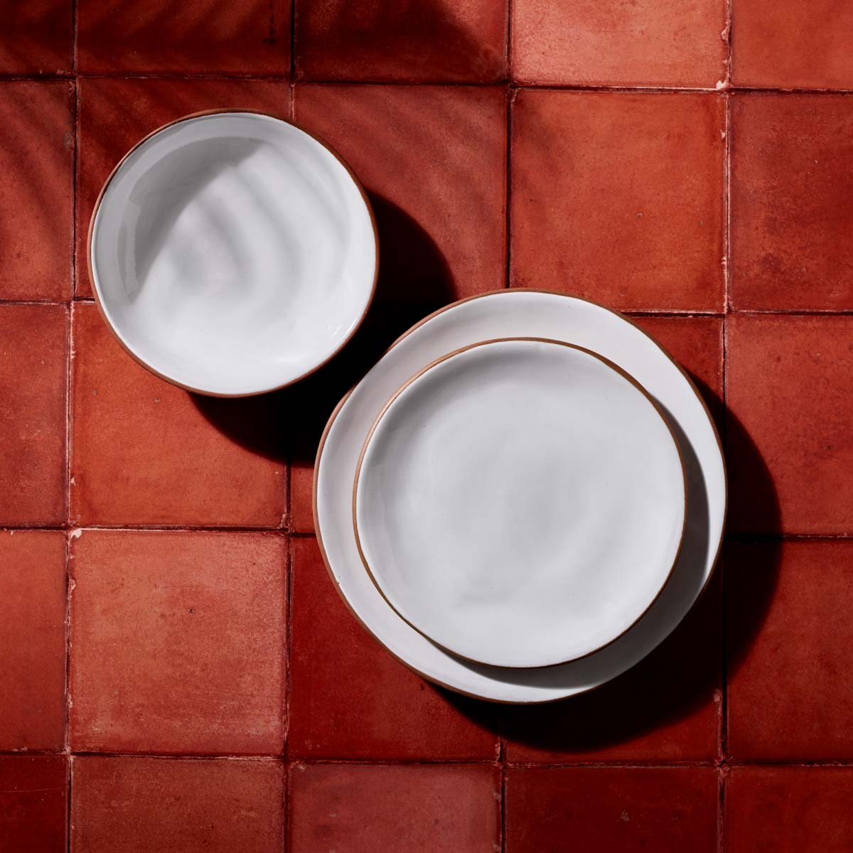 Niso Terracotta & White Glazed Ceramic Desert Bowl