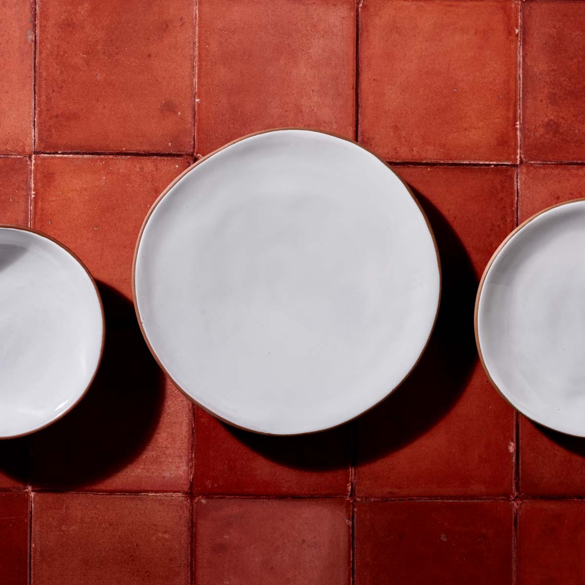 Niso Terracotta & White Glazed Ceramic Dinner Plate