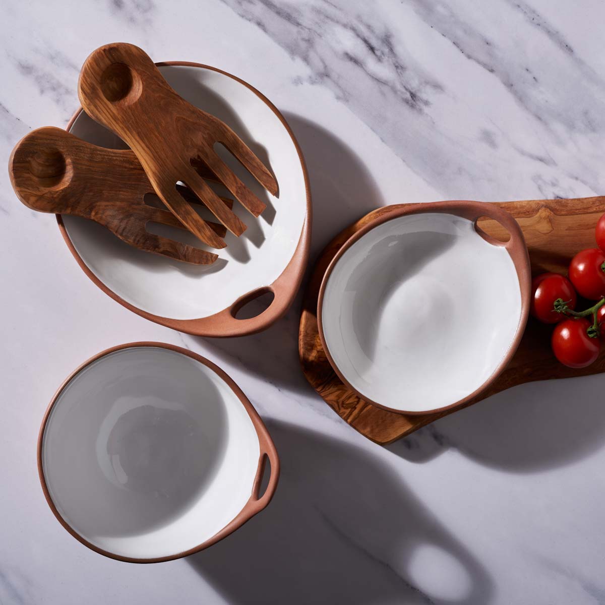 Terracotta & White Glazed Ceramic Meze Dishes