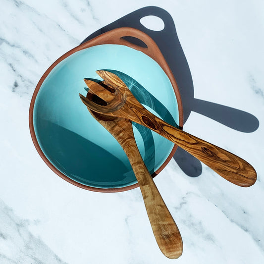 Olive Wood Salad Serving Spoons