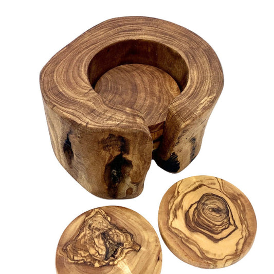 Olive wood coasters handmade