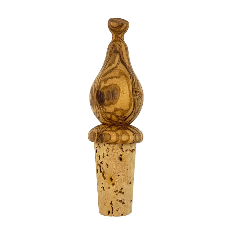 Olive wood cork bottle stopper