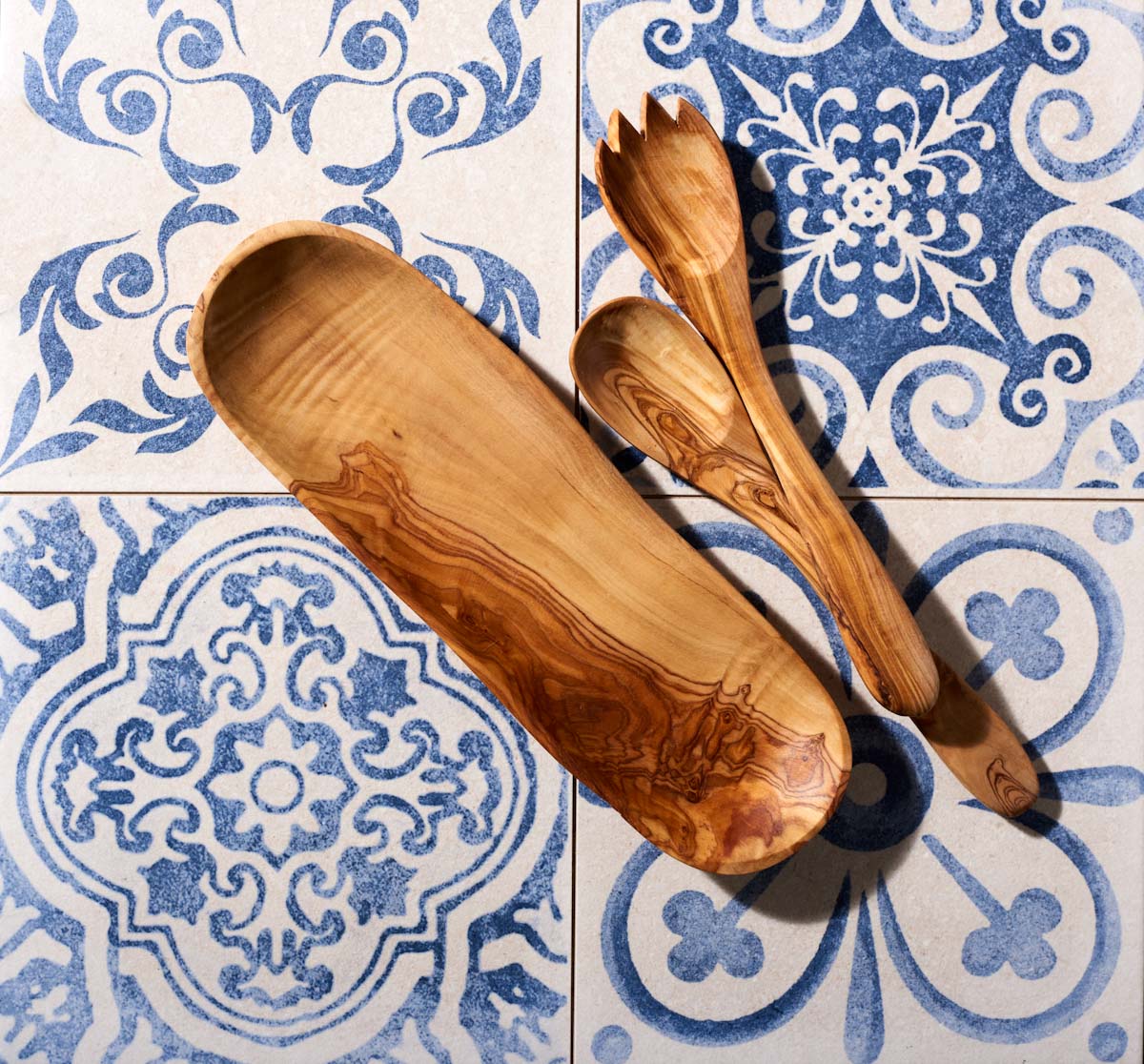 Olive wood long dish