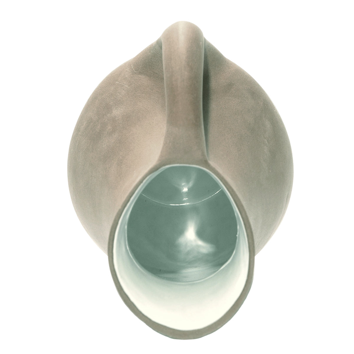 Pale Terracotta and white handmade jug