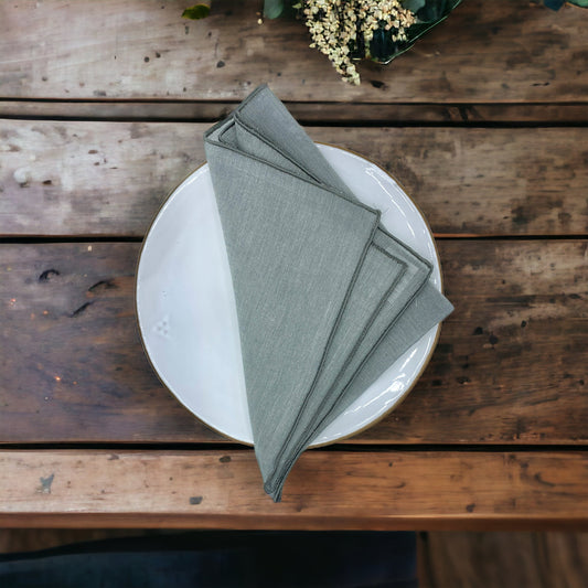 Grey Pure Cotton Napkins Set of 2
