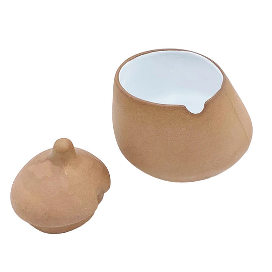 Makis Terracotta & White Handmade Ceramic Sugar Bowl