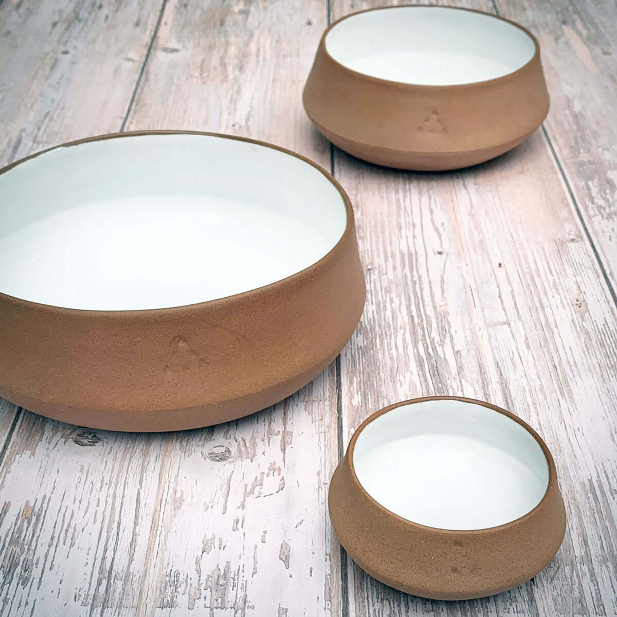 Terracotta & White Glaze Ceramic Thalia Bowl Set