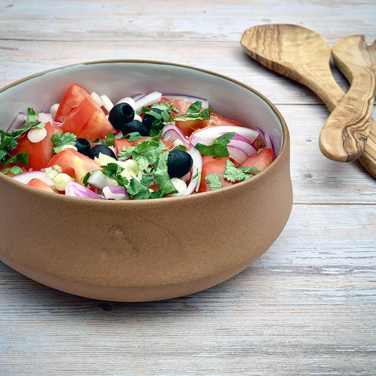 Terracotta & White Glaze Ceramic Thalia Large Bowl