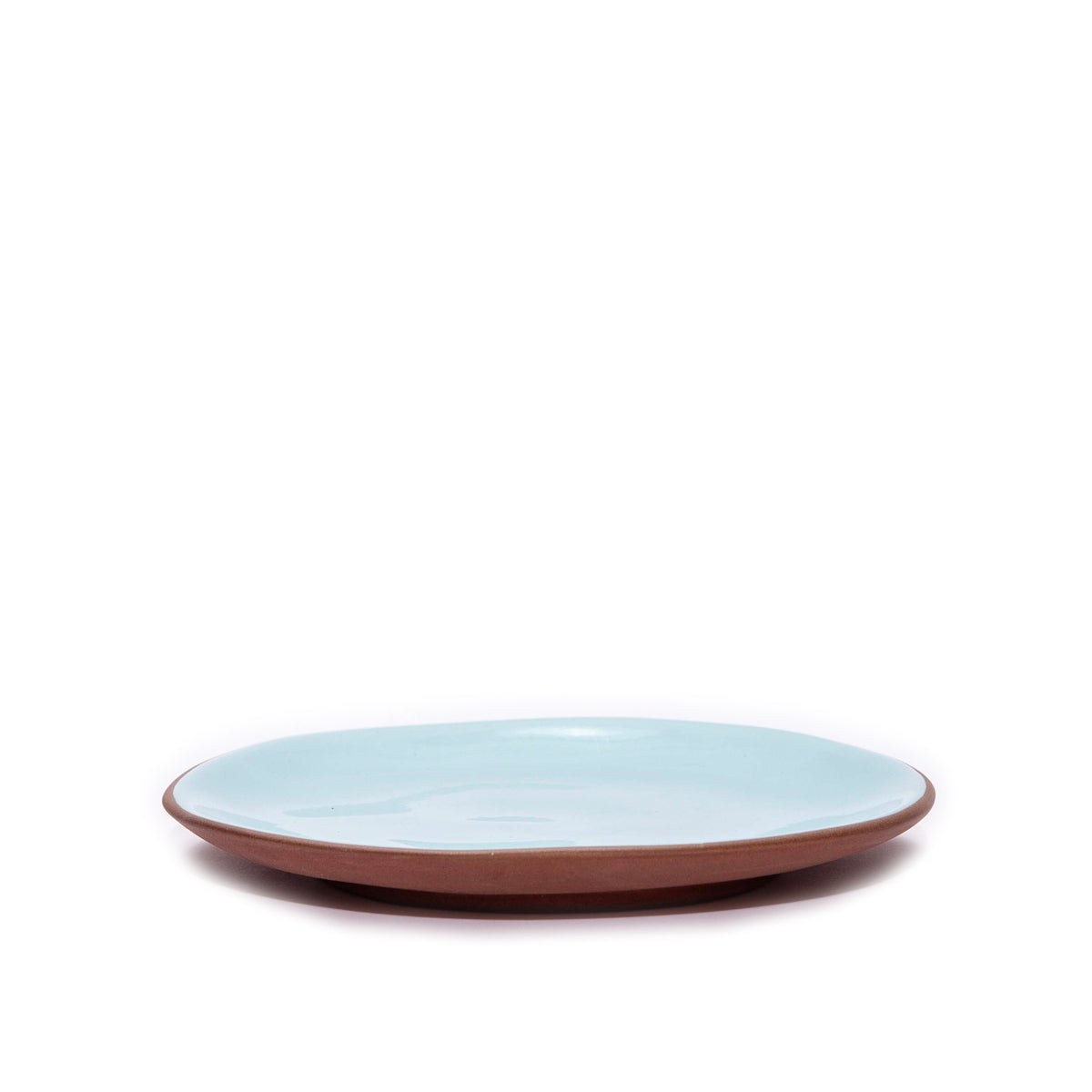 Terracotta & Blue Glazed Ceramic Side Plate