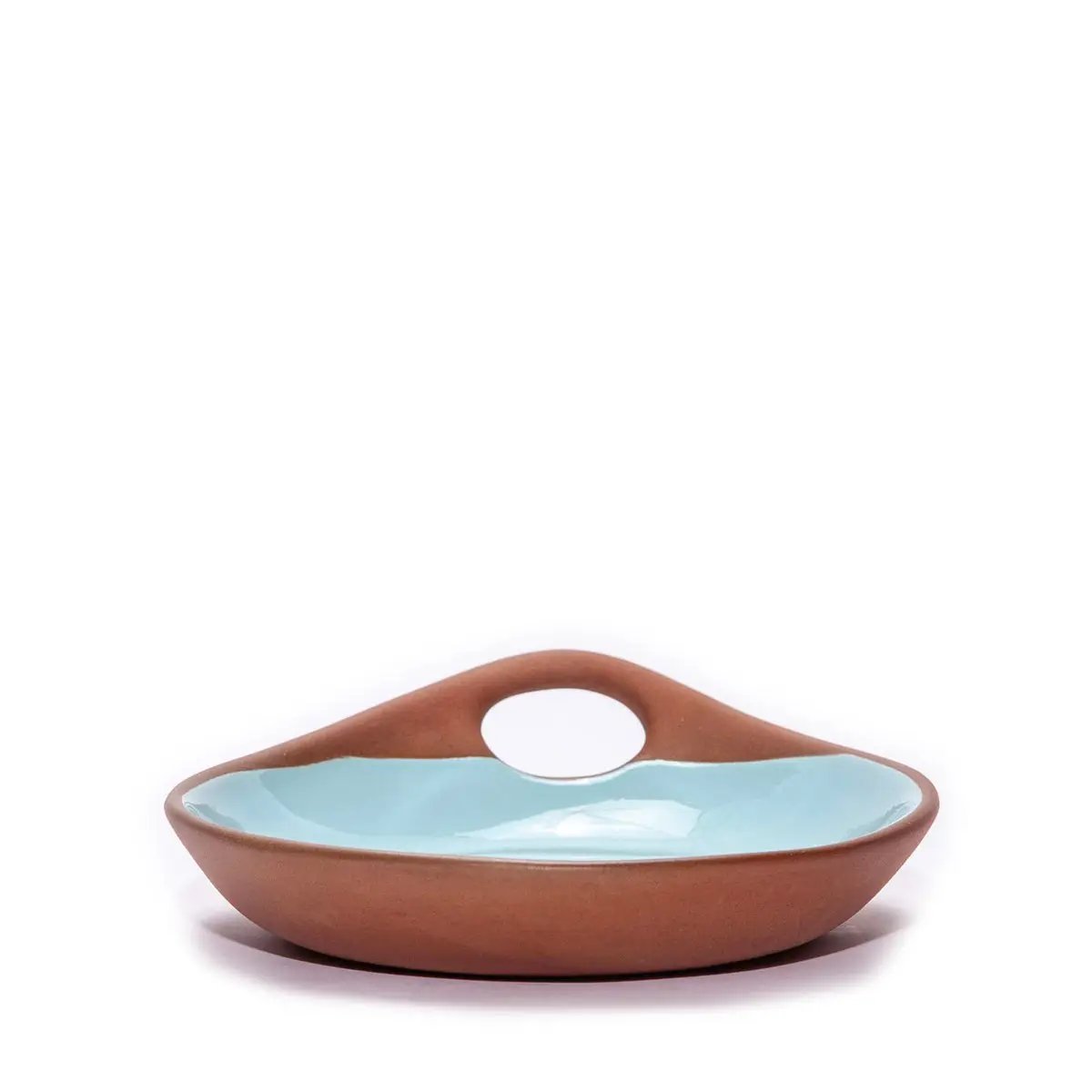 Terracotta & Blue Glazed Ceramic Meze Small Dish
