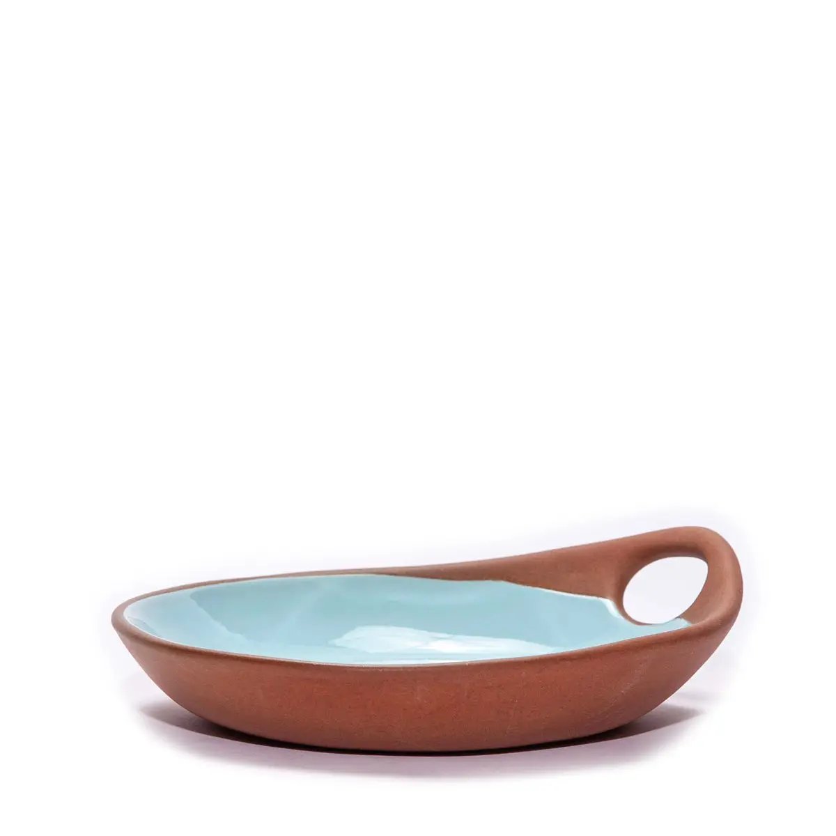 Terracotta & Blue Glazed Ceramic Meze Small Dish