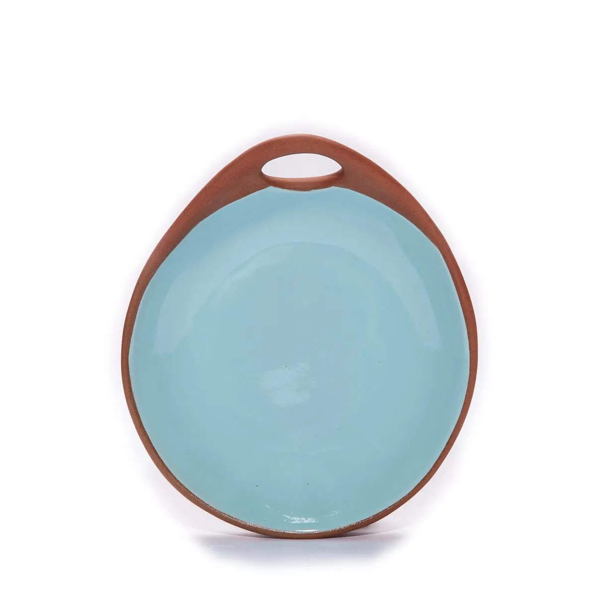 Terracotta & Blue Glazed Ceramic Meze Small Dish