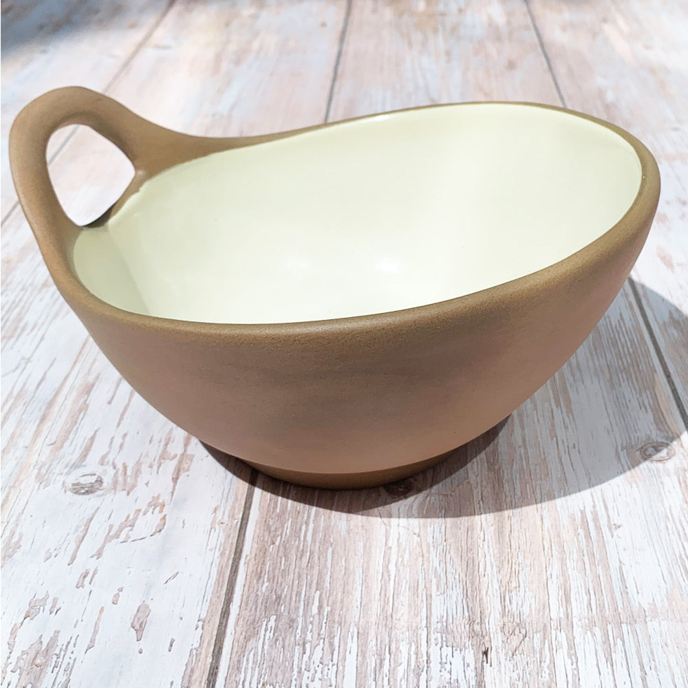Terracotta & Pale Yellow Glaze Handmade Ceramic Makis Bowl