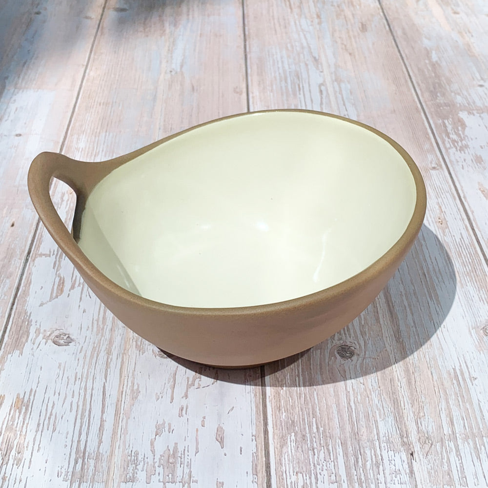 Terracotta & Pale Yellow Glaze Handmade Ceramic Makis Bowl