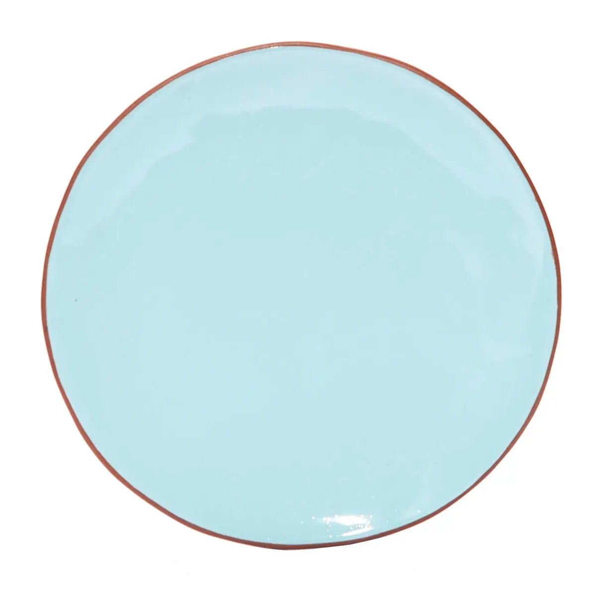 Niso Terracotta & Blue Glazed Ceramic Dinner Plate
