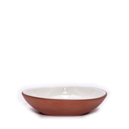 Terracotta & White Ceramic Desert Bowl