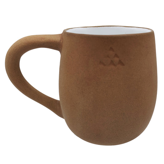 Terracotta & White Ceramic Mug