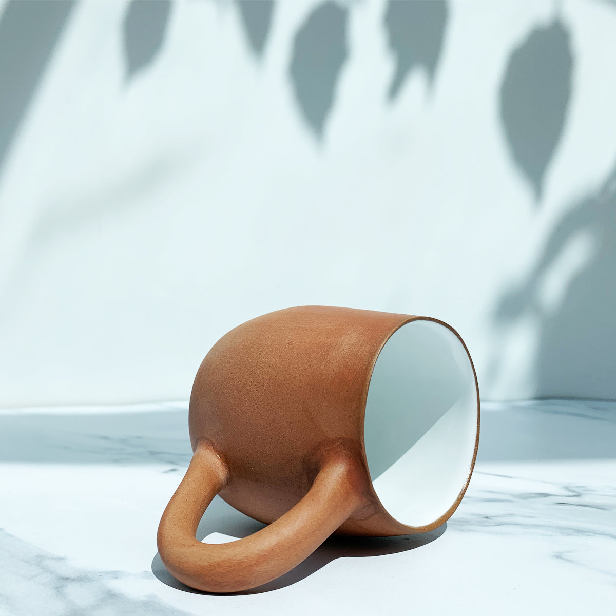 Terracotta & White Ceramic Mug