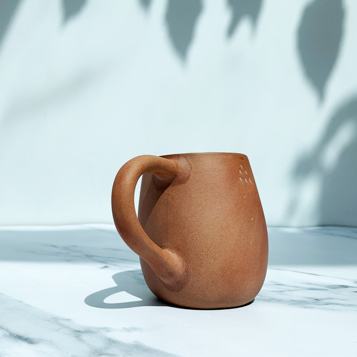 Terracotta & White Ceramic Mug