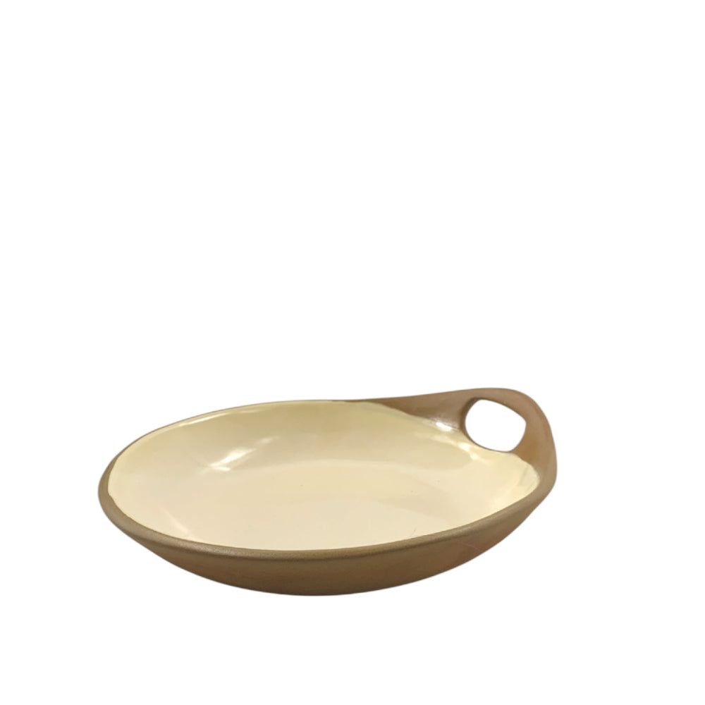 Terracotta & Pale Yellow Glaze Handmade Ceramic Makis Meze Small Dish
