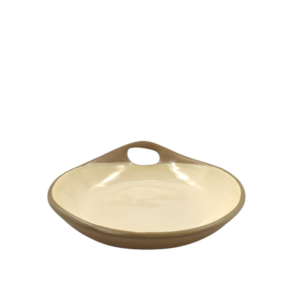 Terracotta & Pale Yellow Glaze Handmade Ceramic Makis Meze Small Dish