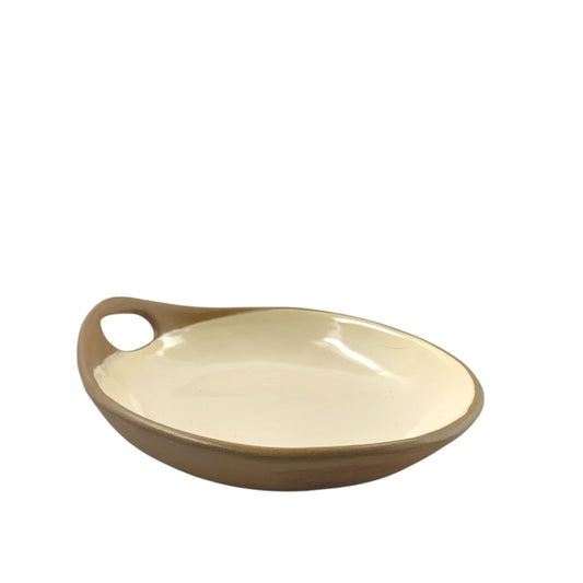 Terracotta & Pale Yellow Glaze Handmade Ceramic Makis Meze Small Dish