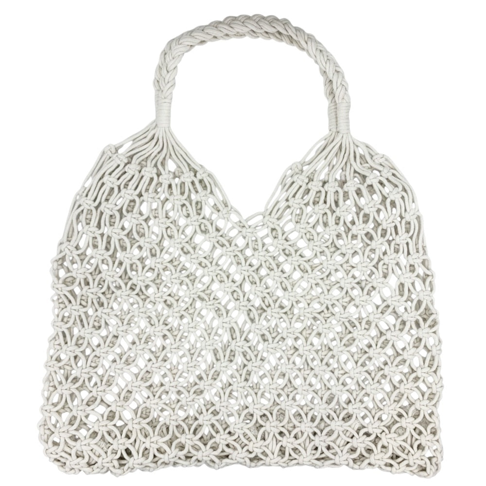 White Fishnet Shopper Bag