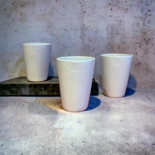 White Handmade Ceramic Tall Philolaus Tumbler