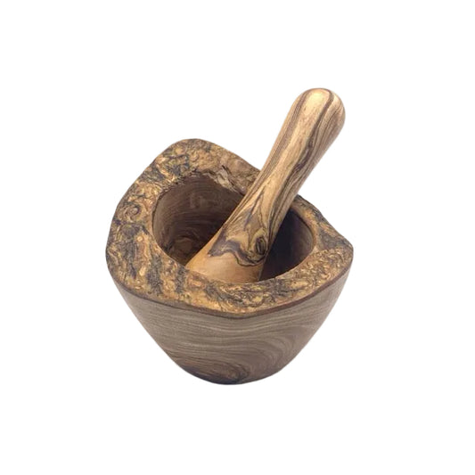 olive wood pestle and mortar