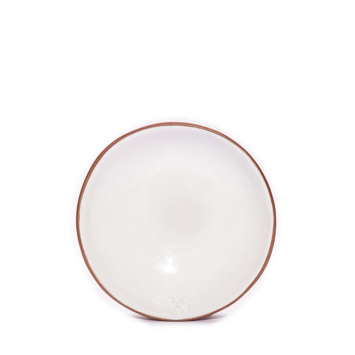 Terracotta & White Ceramic Desert Bowl