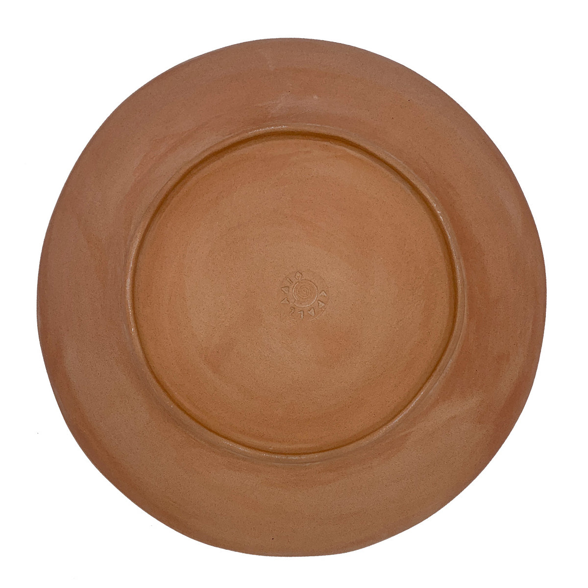Terracotta & White Ceramic Dinner Plate