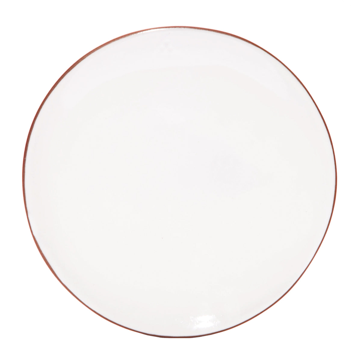 Terracotta & White Ceramic Dinner Plate