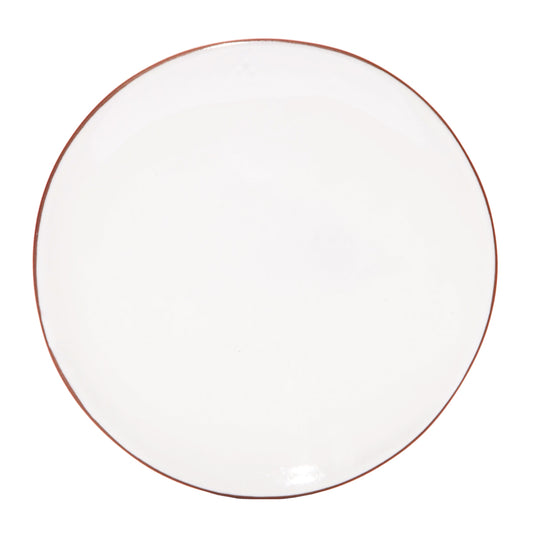Terracotta & White Ceramic Dinner Plate