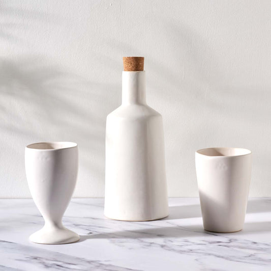 White Ceramic Solon Wine Cup