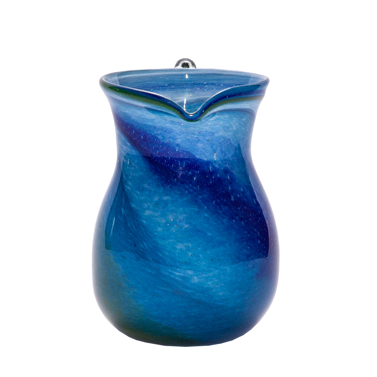 Blue green glass jug