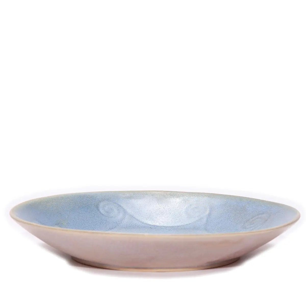 Blue ceramic serving plate