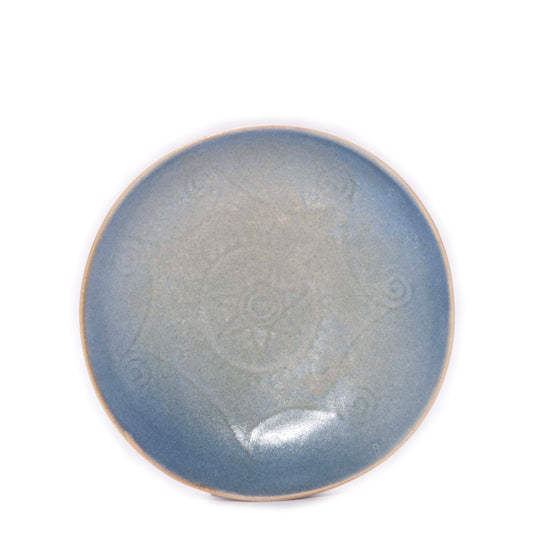 Blue ceramic serving plate