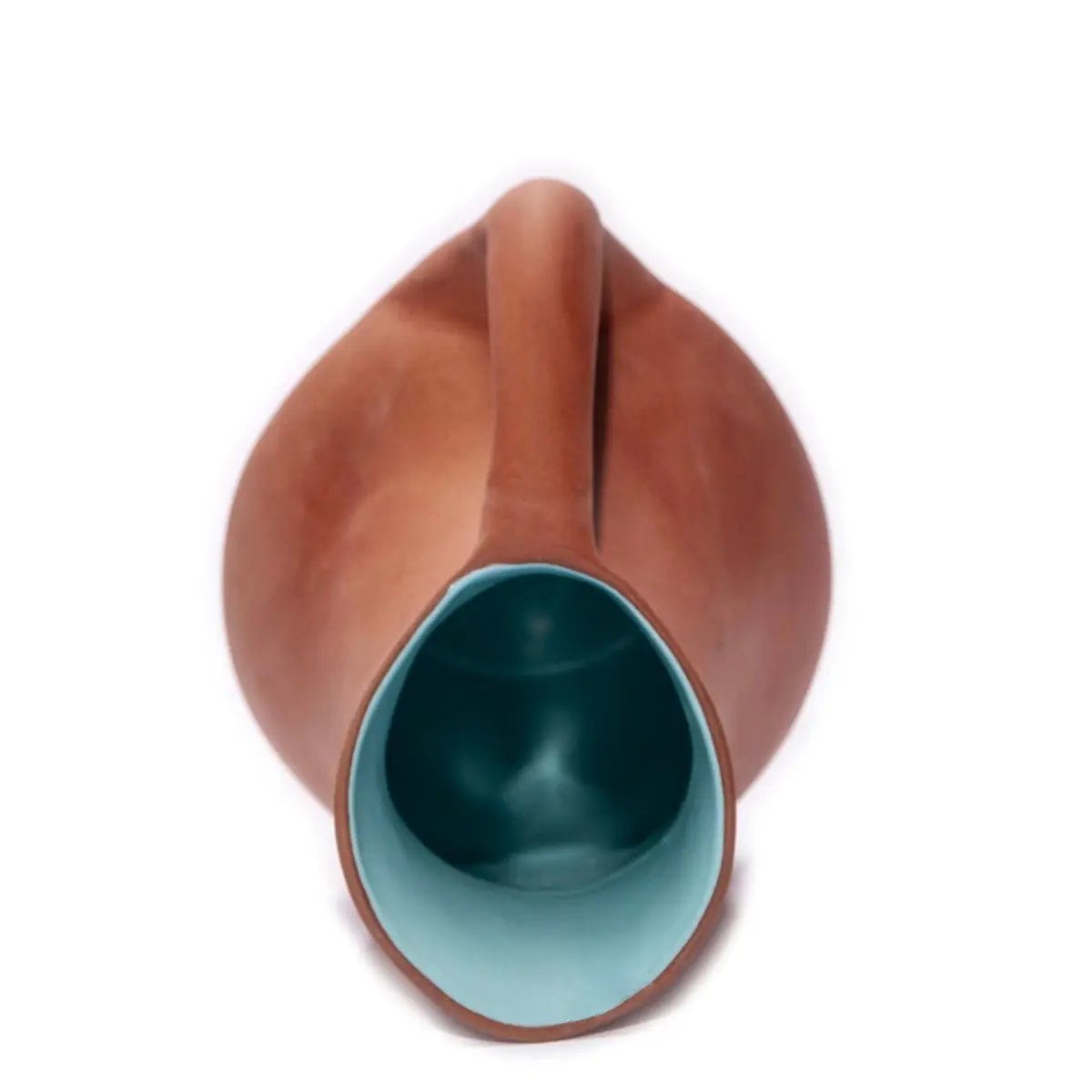 Terracotta jug, Mediterranean jug, pitcher, terracotta pitcher, terracotta and blue pitcher, terracotta and blue jug, terracotta
